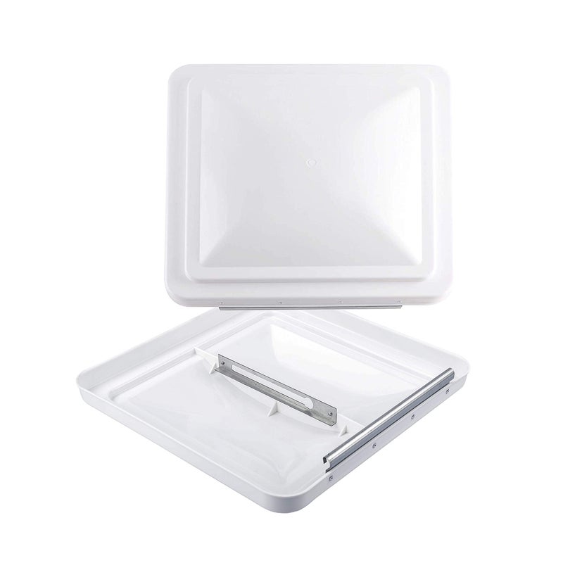 RVGUARD RV Roof Vent Cover 14 Inches, Universal Replacement Vent Lid White (2 Pack), Compatible with Ventline (pre 2008) & Elixir Vents (since 1994) - Image 1